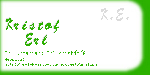 kristof erl business card